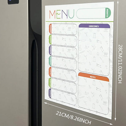 A refrigerator magnet ,monthly and weekly planner, magnetic calendar sticker, soft magnetic note sticker, message board