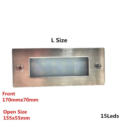 LED Deck Step Light 15Leds Underground Lamp Recessed Stair Paitio ground Spot Light Floor Garden Landscape Wall Outdoor Lighting