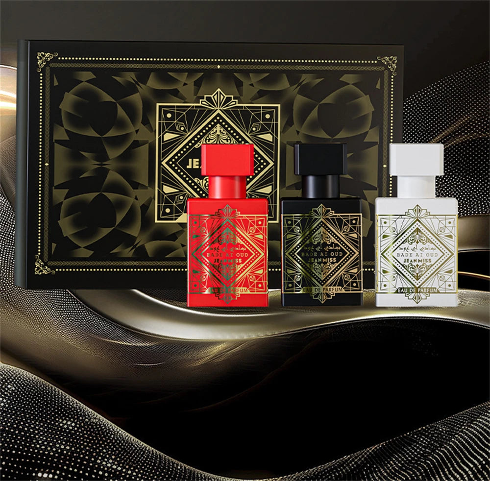 Unisex Dubai Perfumes Women 30ml 3Pcs Gift Set Cologne Men Lasting Fragrance Perfumes De Mujer Floral Woody Scent Parfums Homme