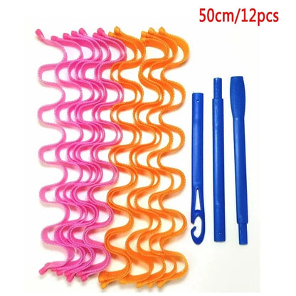 Heatless Hair Curler No Heat Silk Ribbon Hair Rollers Curls Headband Sleeping Soft Lazy Hair Curlers Foam Rod Curling Hair Tools