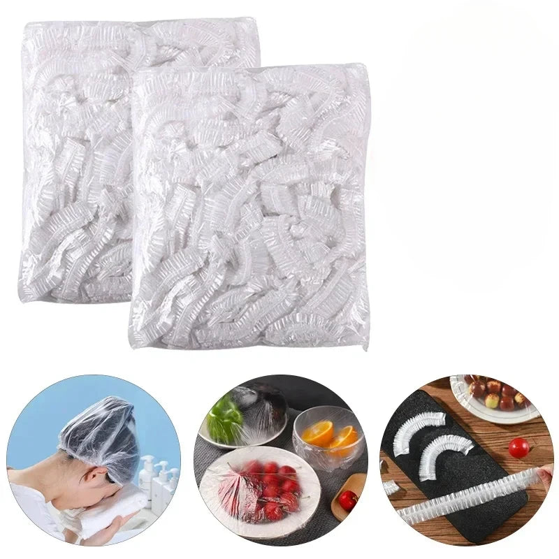 100P Reusable Elastic Bowl Storage Covers for Kitchen Storage, Plastic Film Cover, Food Storage Covers, food Fresh Keeping Cover