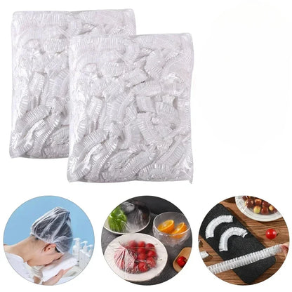 100P Reusable Elastic Bowl Storage Covers for Kitchen Storage, Plastic Film Cover, Food Storage Covers, food Fresh Keeping Cover