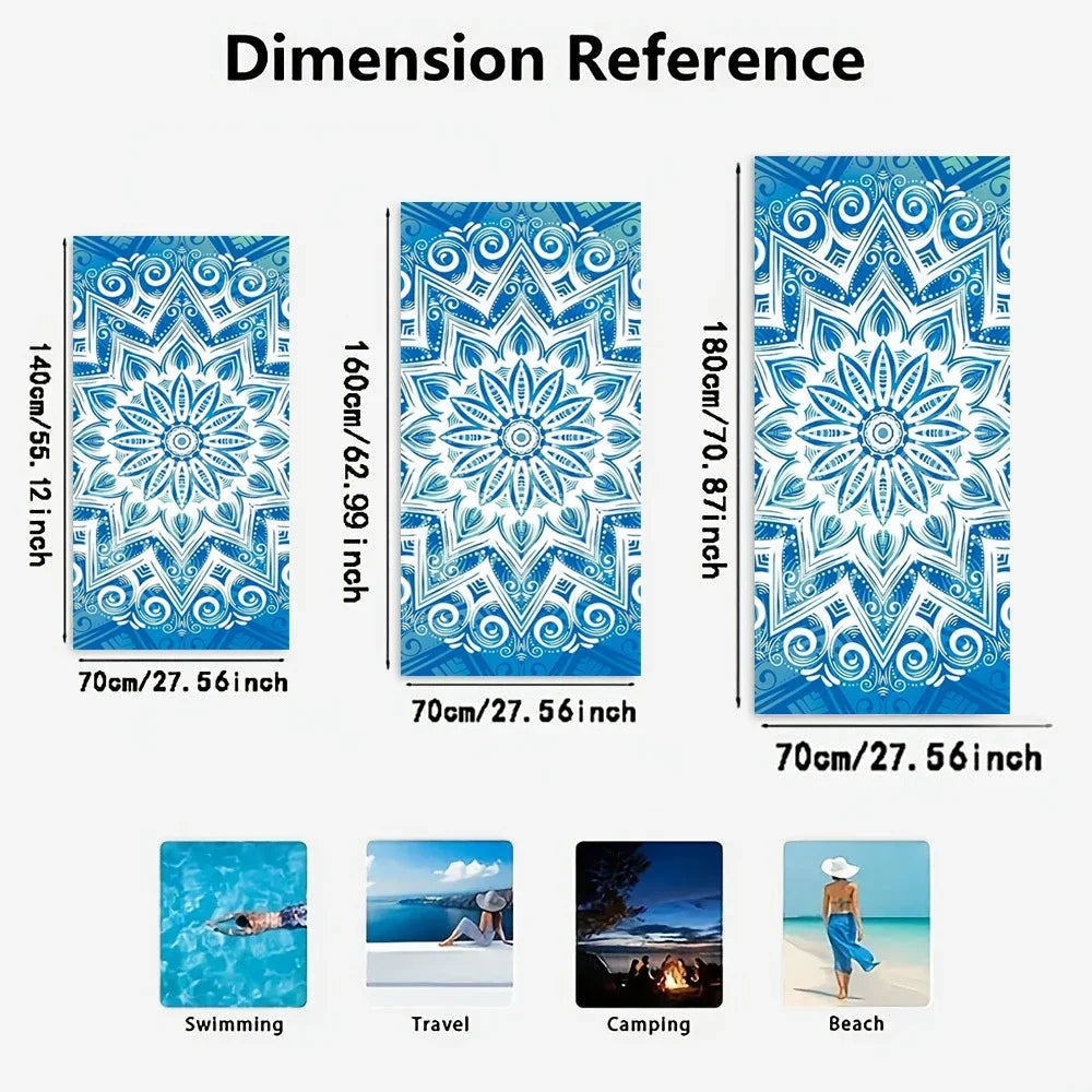 Adorable Cartoon-Printed Beach Towel: Doodle Your Summer Fun!, Towels, holiday party decorations, gifts