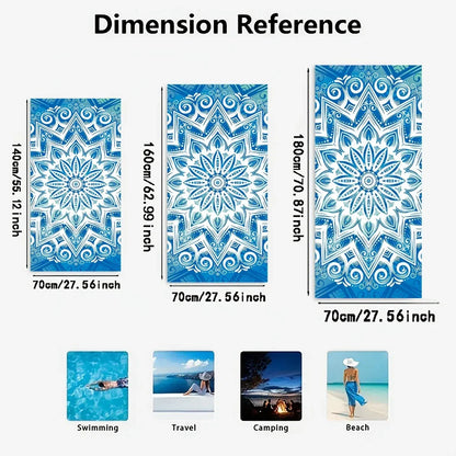 Adorable Cartoon-Printed Beach Towel: Doodle Your Summer Fun!, Towels, holiday party decorations, gifts