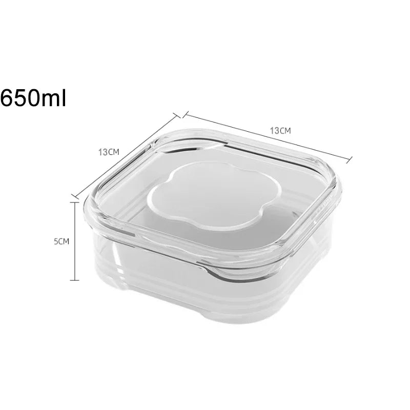 Food Storage Containers with Lids Thick Food Grade Plastic Food Container Square Stackable Refrigerator Organizer Bins