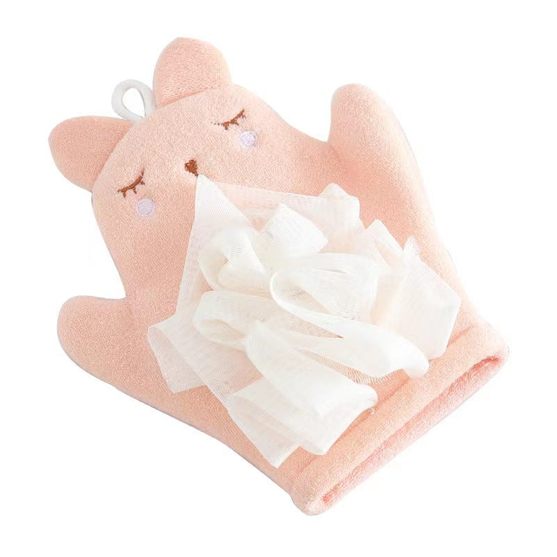 Cartoon Baby Bath Gloves Cotton Bath Towel for Children Kids Cute Animal Bath Brushes Comfortable Shower Sponge Bath Accessories