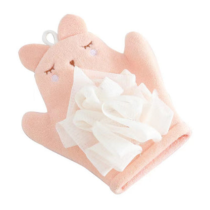 Cartoon Baby Bath Gloves Cotton Bath Towel for Children Kids Cute Animal Bath Brushes Comfortable Shower Sponge Bath Accessories
