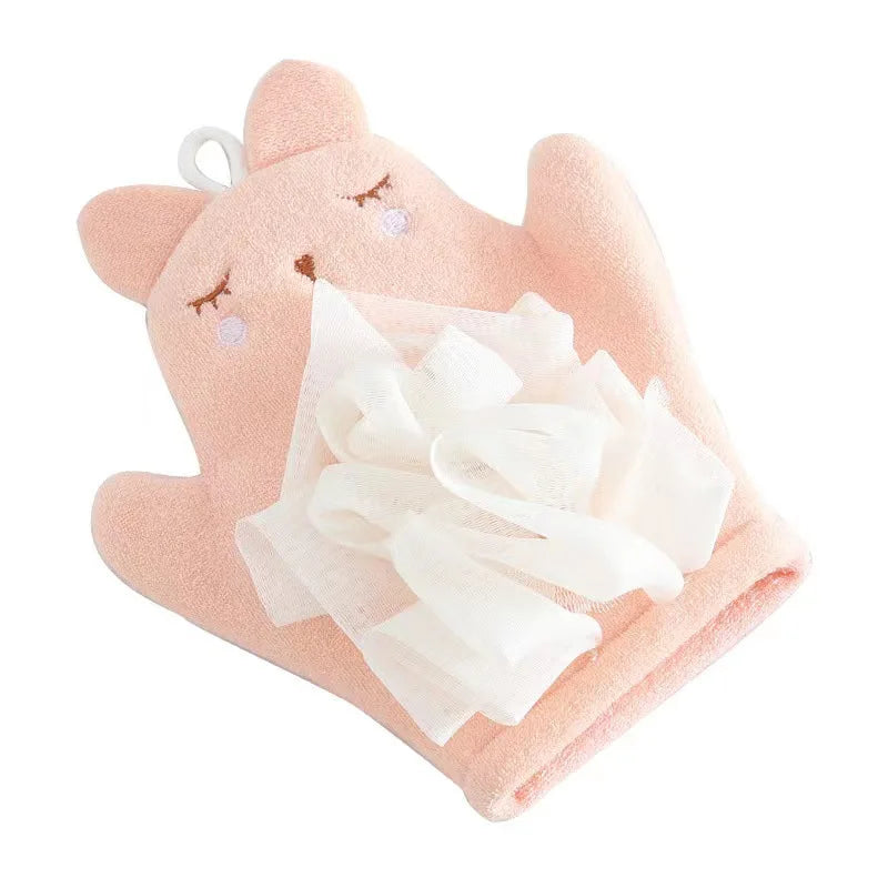 Cartoon Baby Bath Gloves Cotton Bath Towel for Children Kids Cute Animal Bath Brushes Comfortable Shower Sponge Bath Accessories