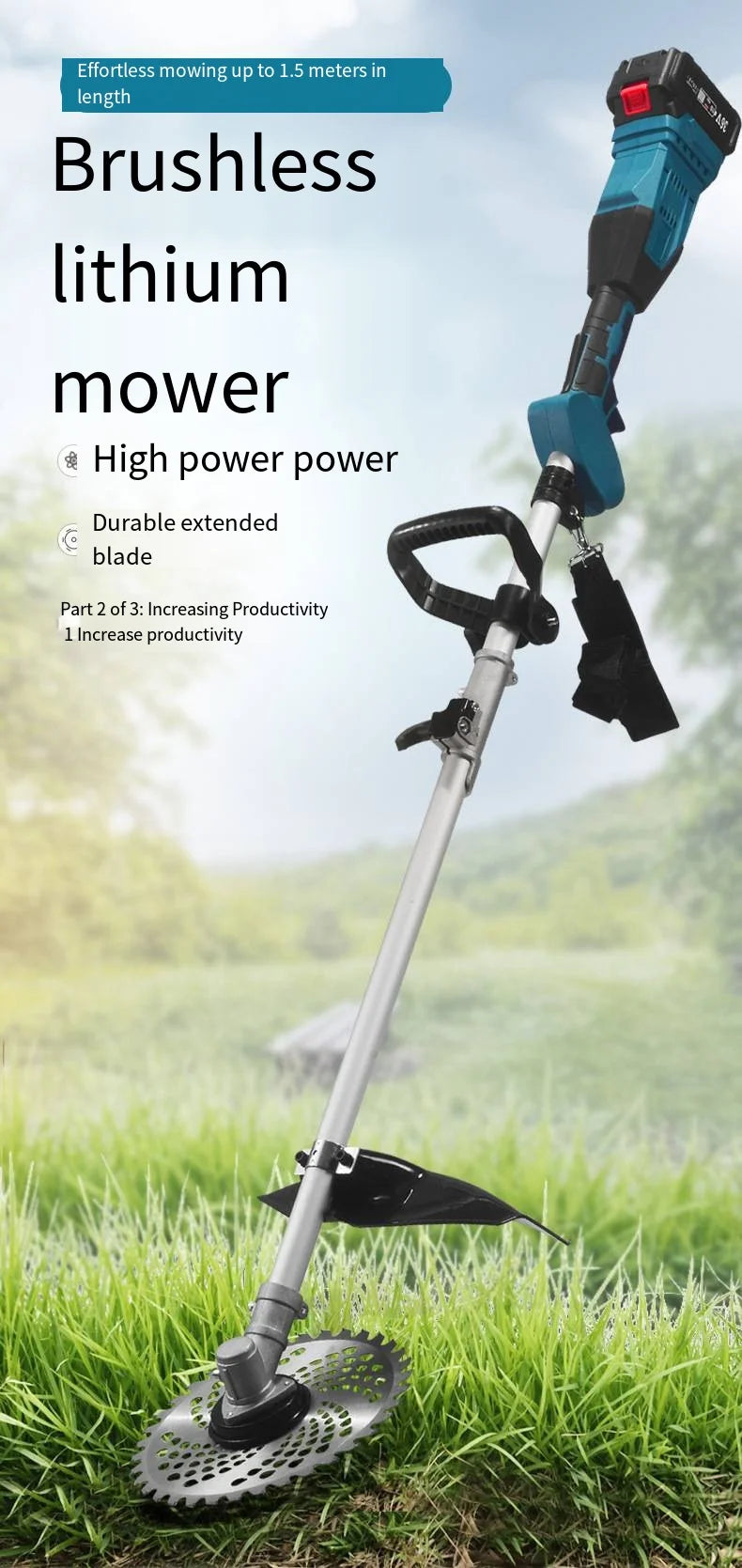 Multifunctional Lithium Battery Lawn Mower For Courtyard, Household Cordless Electric Lawn Mower, Portable Garden Lawn Mower