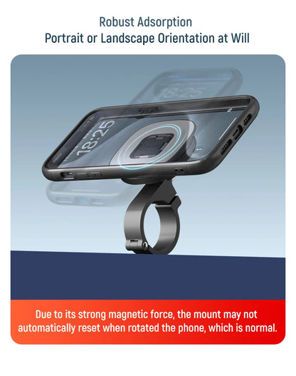 Magnetic Bike & Motorcycle Phone Mount - Universal Smartphone Holder with GPS Support, Secure Magnetic Attachment for Cycling