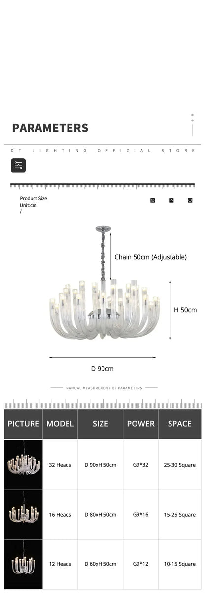 ART DECO Glass Chandelier for Living Room Bedroom Dining Room Designer Luxury LED Hanging Ligting 2024 NEW Lamp