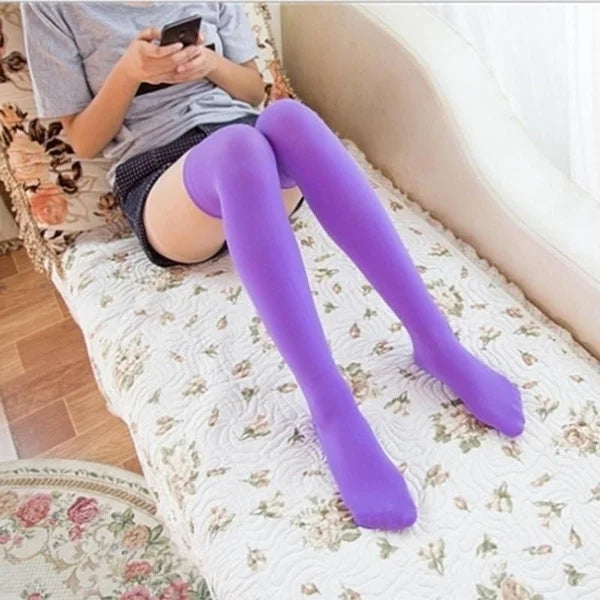 Sexy Black White Soild Color Long Socks Women Over Knee Thigh High Over The Knee Stockings Lolita Ladies Girls Warm Knee Socks