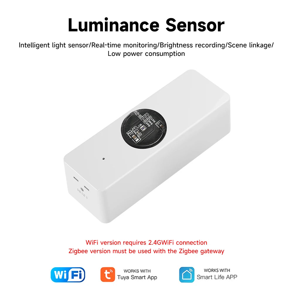 WiFi brightness sensors, light sensors, illumination brightness detectors and other smart home devices with Tuya Smart Life devi