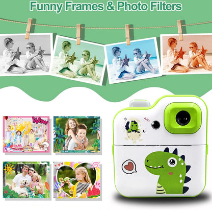 Kids Thermal Print Camera Instant Photo Printing Camera 1080P HD Digital Camera Toys Parent-child Interaction Camera Toys Gifts