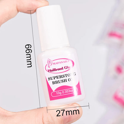 10g Nail Glue For Nail Tips Strongest Press On Nails (2/3/7/8/10ml) Nail Bond Brush On Nail Glue For For Acrylic Tips Nail Glue
