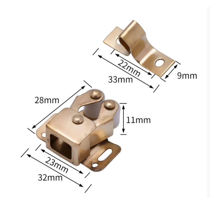Press The Home Wardrobe Door Buckle Touch The Bead Magnetic Dual Wheel Spring Fixed Lock Buckle Low Foot Cabinet Door Buckle