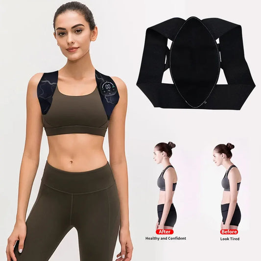 EMS Perfect Posture Belt Corrector Back Massage With Muscle Stimulator For Adult and Kids Improve Lumbar Support Posture