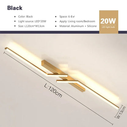 Modern LED Ceiling Light 60/80/100/120CM Living Dining Room Bedroom Lamps Lanterns Scandinavian Simple Lines Ceiling Lighting