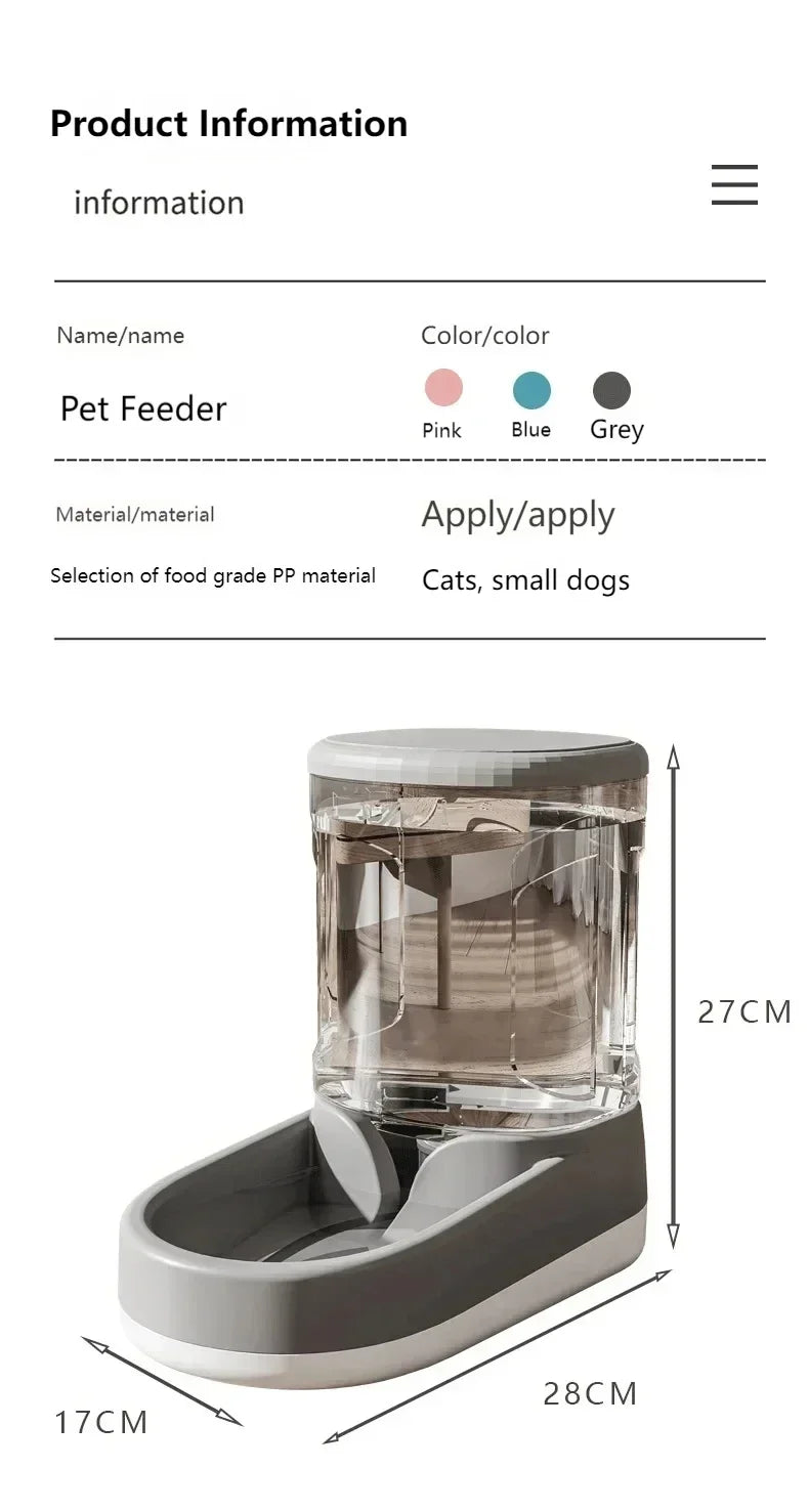 Automatic And Convenient Pet Feeder Water Dispenser Cat Dog Food Bowl Puppy Cat Drinks And Eats Without Plugging In