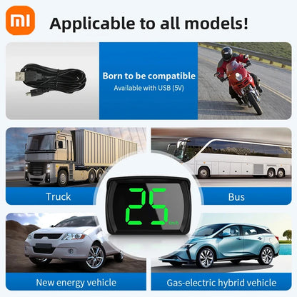 Xiaomi Car Speedometer HUD Head Up Display Digital Speed Meter Windshield Projector Vehicles Truck Auto Electronics Accessories