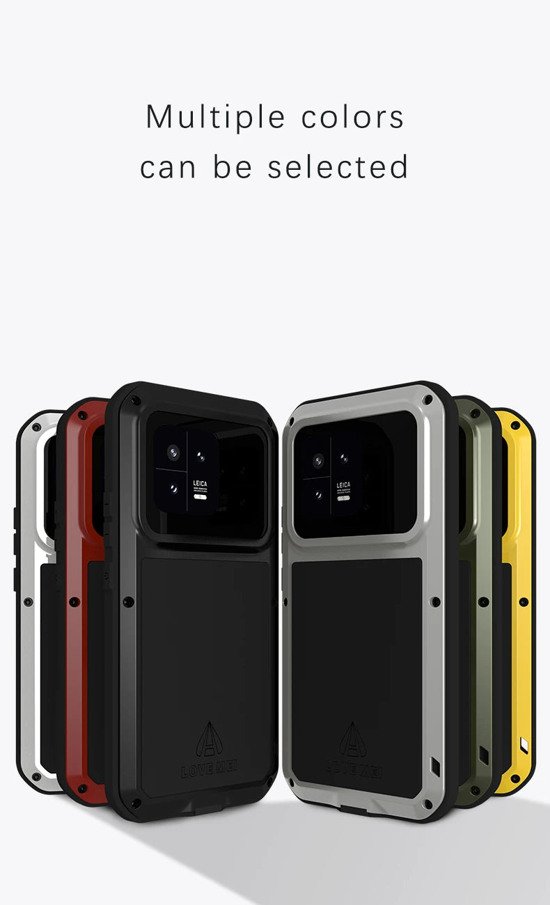 Love Mei Phone Case for Xiaomi 15 14 13 Pro 11 Silicone Military Grade Metal Protective Case Shock Proof Dust Proof Cover