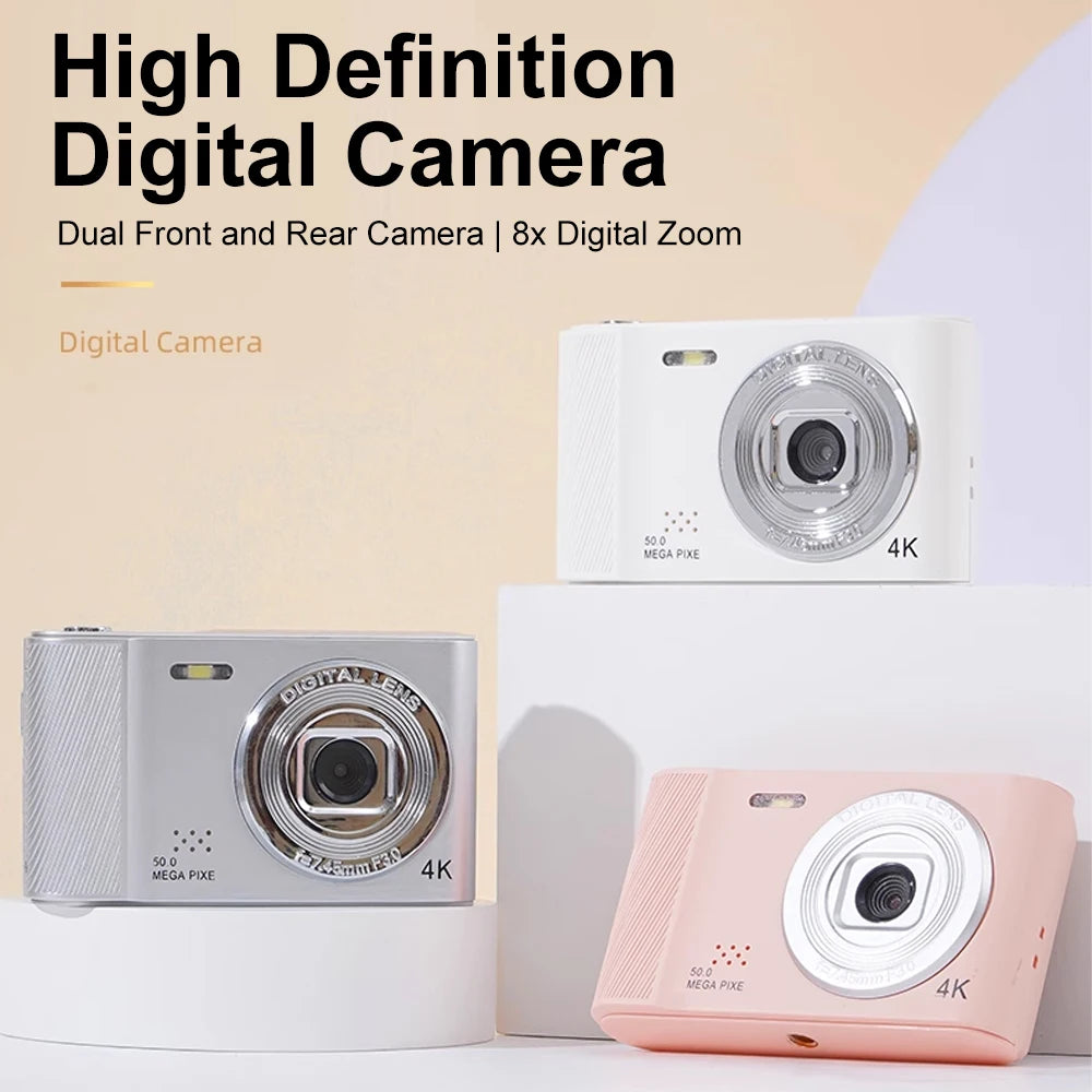 Digital Camera Retro CCD Portable Camera Dual Camera Flash 8x Digital Zoom Entry-Level Small Students Campus Selfie camera