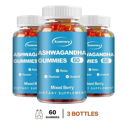 Ashwagandha Gummies - Enhances Energy, Help Recover Strength & Endurance, Relax, Promote Metabolism,  Improve Sleep