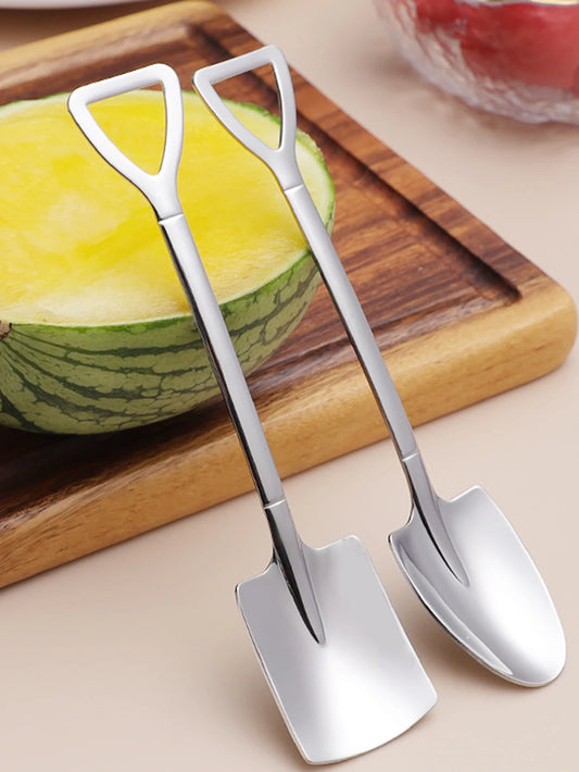 10pcs Stainless steel shovel spoon pointed shovel shovel spoon coffee spoon scoop of ice cream dessert spoon