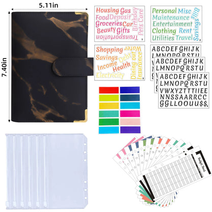 A6 Binder Cash Envelopes for Budgeting Money Organizer for Cash Money Envelopes for cash Leather A6 Binder with zipper
