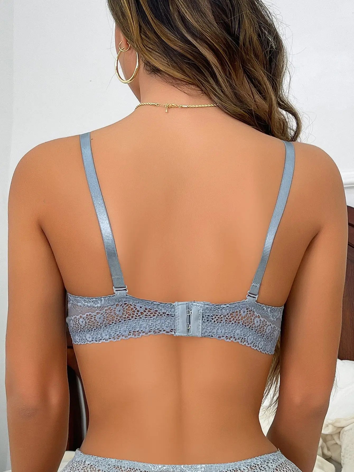 Beauwear Solid Color Simple Bras for Women Non-padded Bra with Wire Lace Underwear