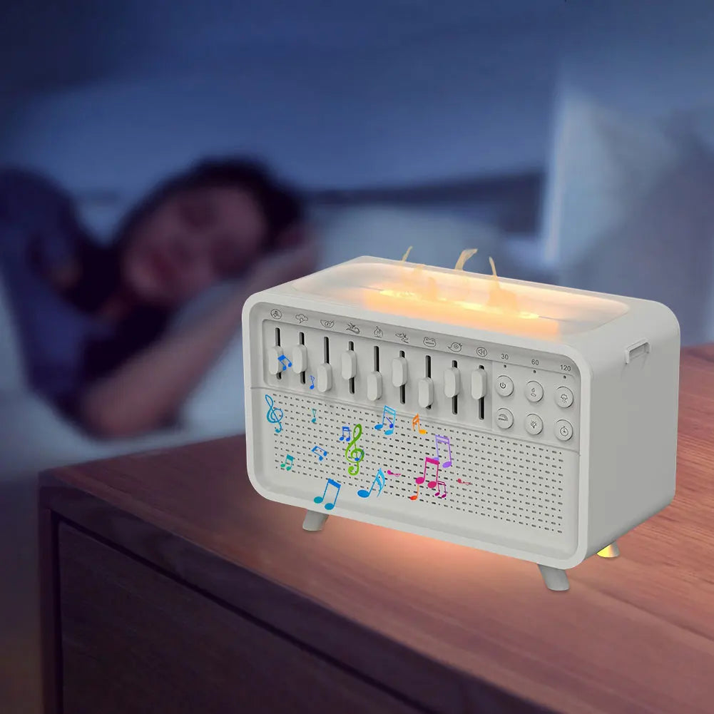 Bluetooth White Noise Machine with Aroma Diffuser Humidifier & Night Light 8 Natural Sounds 3-Level Dimming for Sleep Therapy