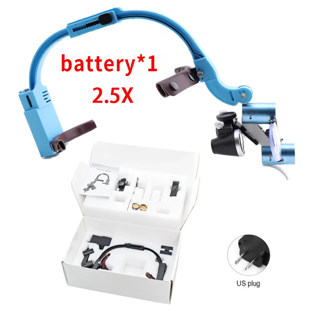 Dental Loupes LED Head Light Lamp With Carton Box 5W Light 2.5X 3.5X Binocular Loupes Dentistry Surgical Headlight