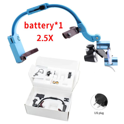 Dental Loupes LED Head Light Lamp With Carton Box 5W Light 2.5X 3.5X Binocular Loupes Dentistry Surgical Headlight