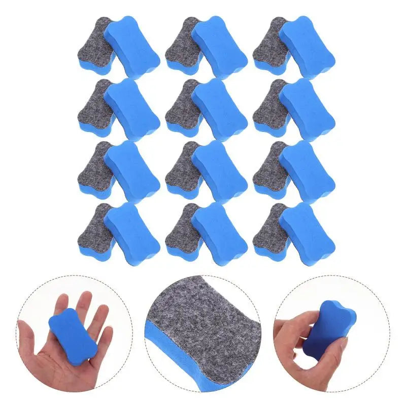 24 Pcs Whiteboard Eraser Dry Erase Erasers EVA Felt Cloth Bone Shaped Teacher Supplies Classroom Accessories Presentation Tools