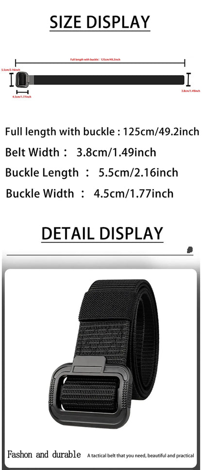 Men's Belt Imitation Nylon Tactical Belt Casual Versatile Metal Buckle Belt Outdoor Sports Canvas Belt Paired With Jeans Belt