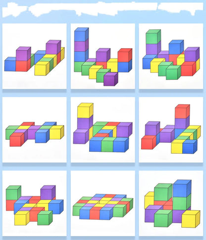 Educational Wooden Building Blocks Set for Kids Double Against Blocks Arithmetic Learning Game Puzzle Toy Ideal for Cognitive