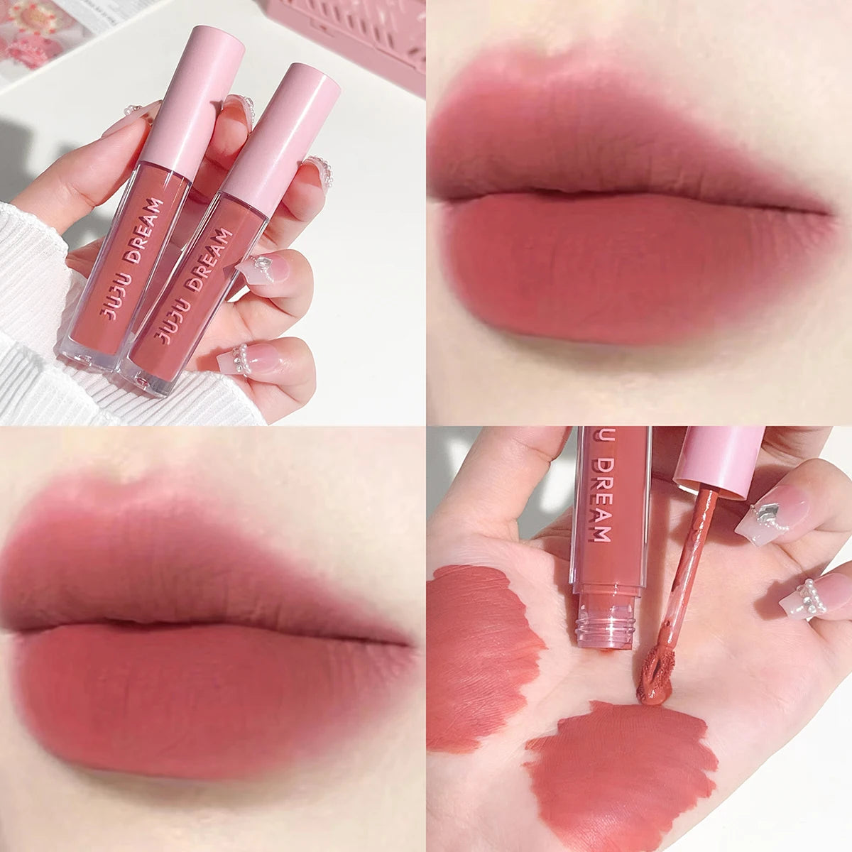 Floral Lip Gloss Water Mist Lip Tint Matte Lightweight and Translucent Lip Stain Whitening Lipstick Non-Transfer