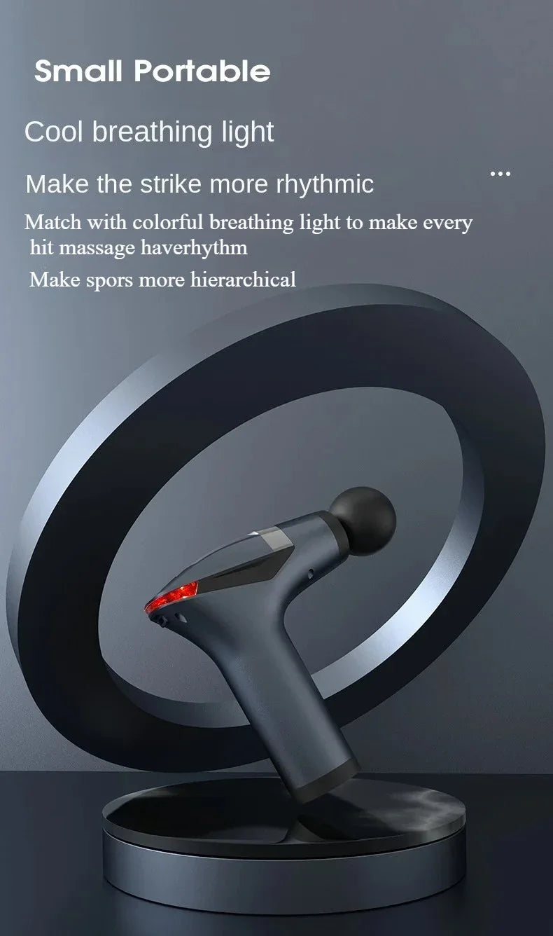 Portable Extended Handle Muscle Deep Tissue 3 in 1 Fascial Percussion Massage Gun Neck and Shoulder Back Vibration Massage Gun