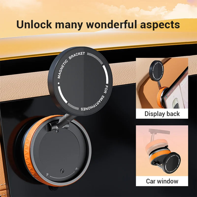Magnetic Car Mount Stand Vacuum Strong Suction Stand Phone Holder Foldable 360 Rotation Adjustable Car Phone Bracket for Magsafe