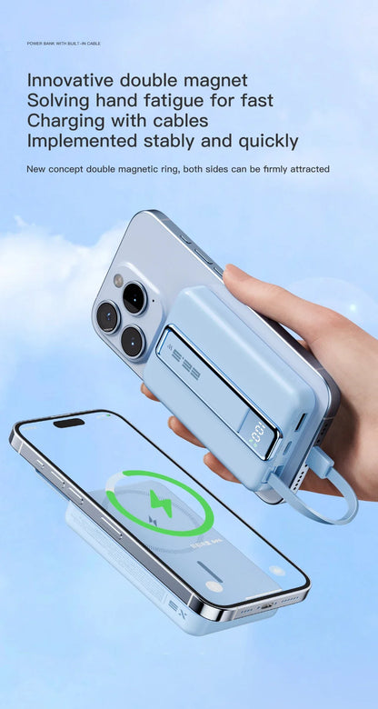 Magnetic Wireless Power Bank 10000mAh Portable PD 20W 3 in 1 Fast Charging External Battery for iPhone 15 14 13 Tel Accessories