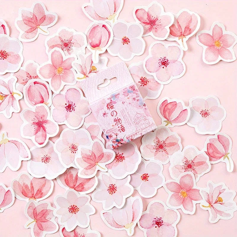 Cherry Blossoms Planner Flower Diary Deco Paper Small Kawaii Stickers Stationary Scrapbooking Journal