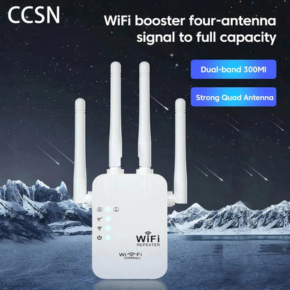 CCSN New EU WiFi Extender 300M Wireless WiFi Repeater Long Range Wireless WIFI Signal Booster Wireless Network Internet Repeater
