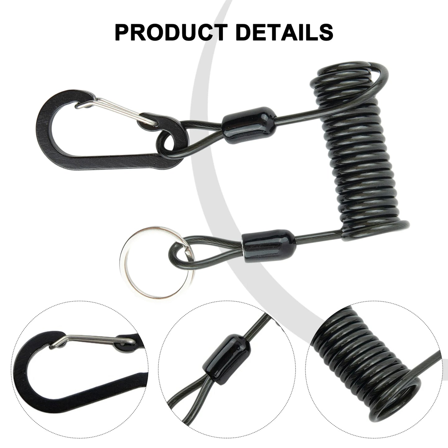 1.2/2m Fishing Missed Rope Anti-Lost Spiral Spring Lure Plier Lanyard Retractable Spring Elastic Rop Fishing Lanyards Outdoor