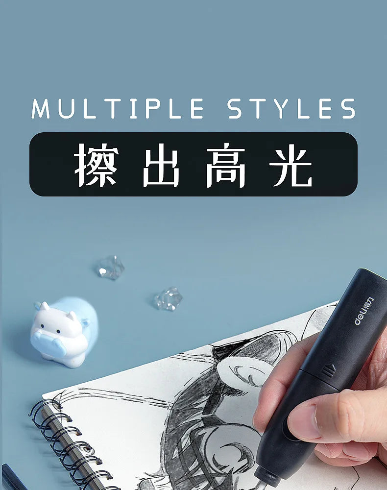 Electric Eraser Art Drawing Eraser Highlight Sketch Eraser for Students with Refills Correction Supplies Stationery
