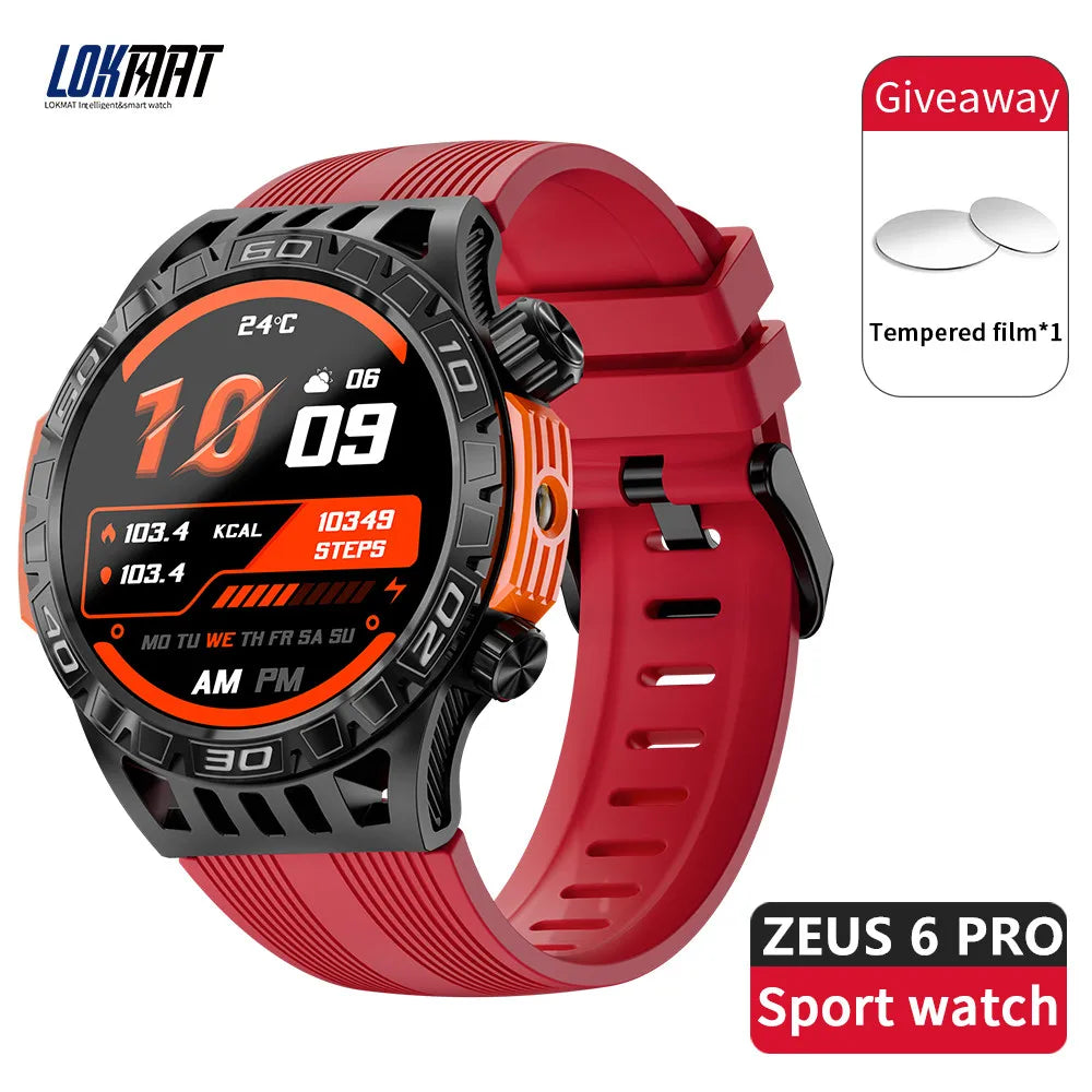 LOKMAT ZEUS 6 PRO Smart Watches Bluetooth Calls Flashlight Waterproof Smartwatches 1.46'' Screen Compass Sport Fitness Tracker