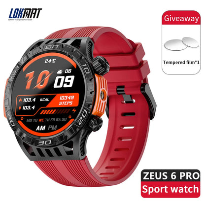 LOKMAT ZEUS 6 PRO Smart Watches Bluetooth Calls Flashlight Waterproof Smartwatches 1.46'' Screen Compass Sport Fitness Tracker