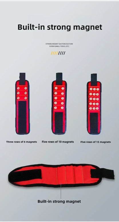 Magnetic Wristband for Holding Screws Tool Kit Belt Household Strong Magnets Adsorbent Nails Drilling Bits Wrist Men Gadgets Bag