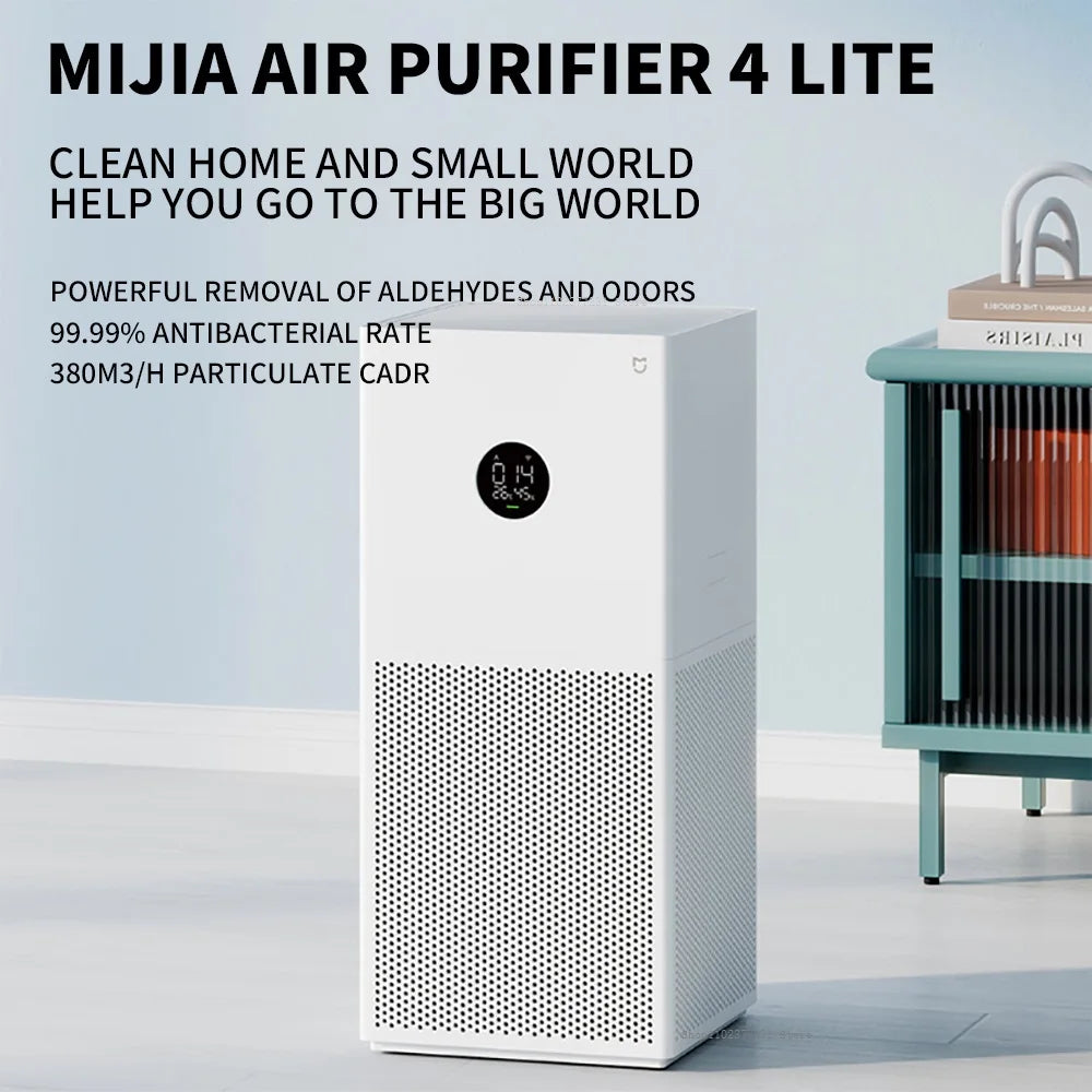 XIAOMI MIJIA Smart Air Purifier 4 Lite LED Display Quadruple Purification Aldehyde Removal Home Air Ionizer 35.8dB(A) Low noise
