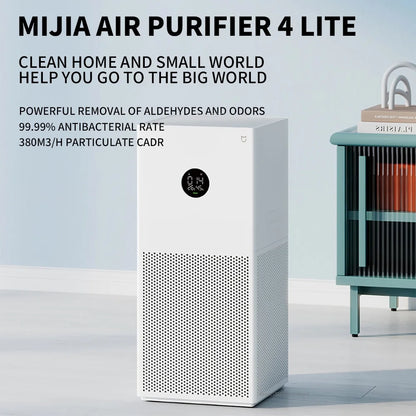 XIAOMI MIJIA Smart Air Purifier 4 Lite LED Display Quadruple Purification Aldehyde Removal Home Air Ionizer 35.8dB(A) Low noise