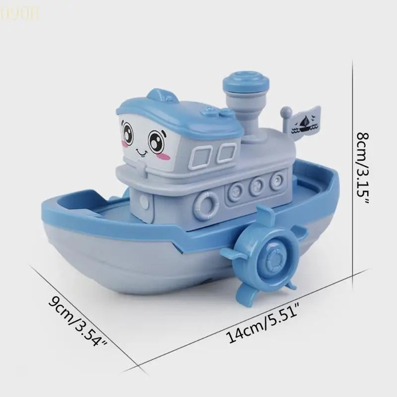 090B Bathtub Toy for Babies Lovely Cartoon Clockwork Float Cartoon Ship Boat Little Cruise Ship Interesting Clockwork Toy